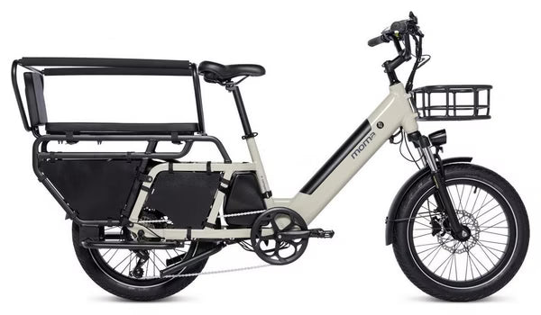 MOMA BIKES Cargobike Electrique Compactail SHIMANO 7v jusqu'a 100 km Baterrie 48V15Ah