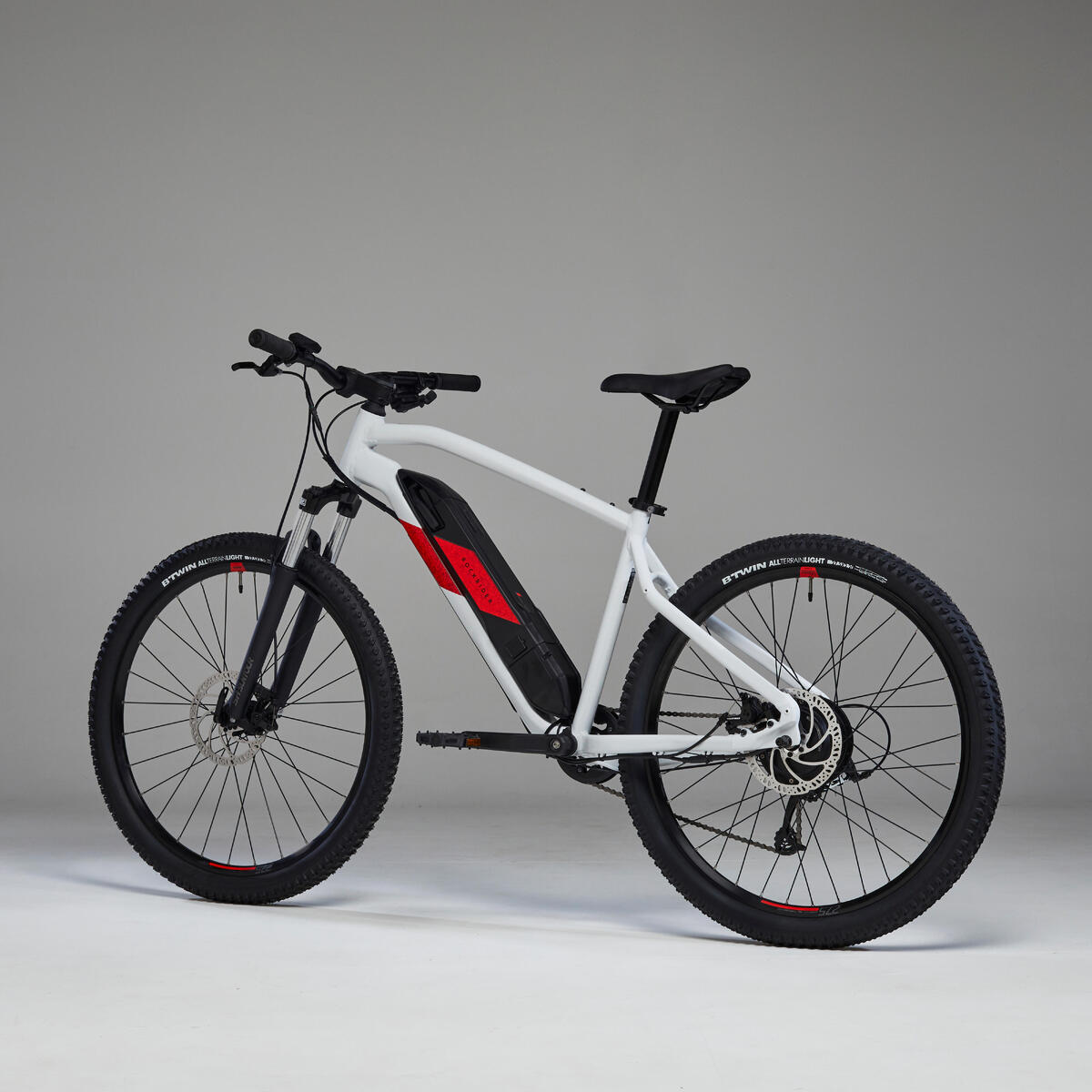 VTT électrique semi-rigide ROCKRIDER 27,5" - E-ST 100 Blanc Rouge